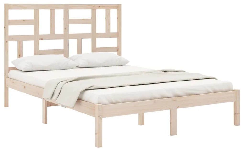 Estrutura de cama dupla 135x190 cm madeira maciça