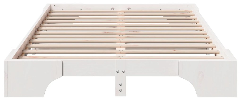 Estrutura de Cama Branca Madeira Maciça 120 x 200 cm Retangular