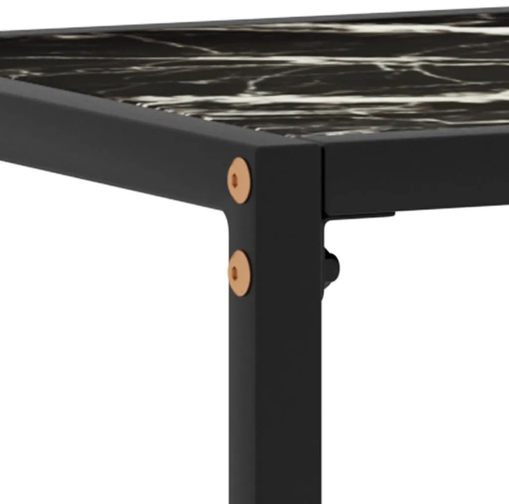Mesa consola 100x35x75 cm vidro temperado preto
