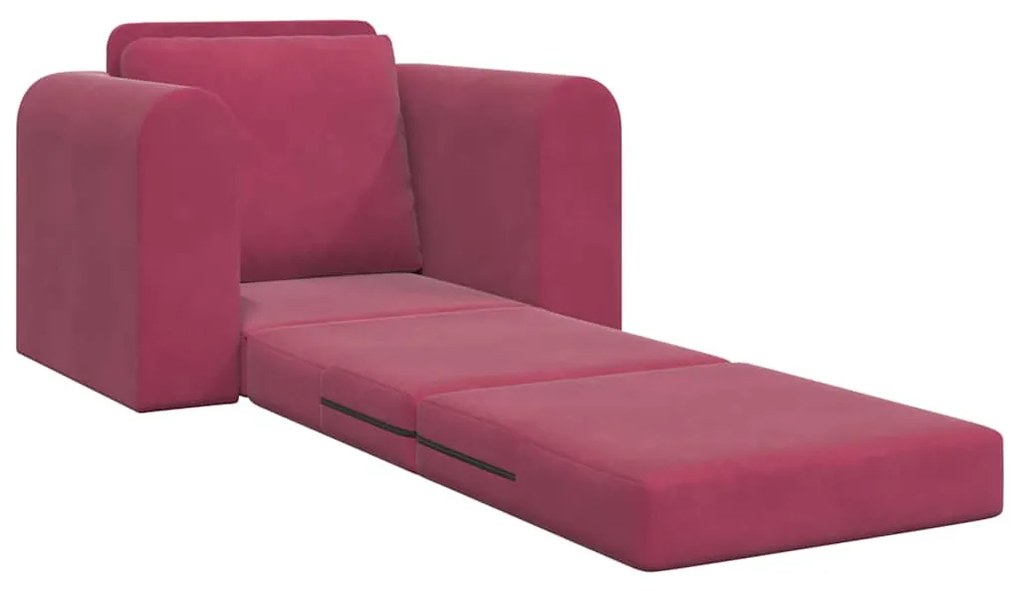Sofá Cama 2 em 1 Vinho 98x71x83 cm Veludo