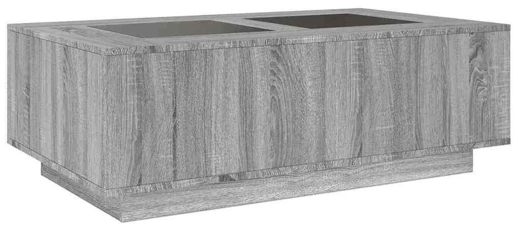 Mesa de centro luzes LED Infinity 116x69x40 cm cinzento sonoma