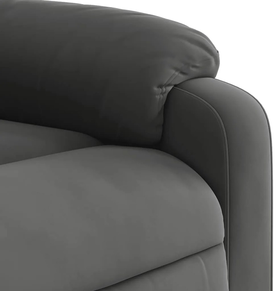 Poltrona massagens reclinável elétrica microfibra cinza-escuro