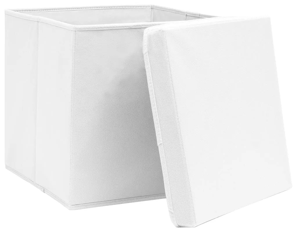 Caixas de arrumação com tampas 4 pcs 28x28x28 cm branco