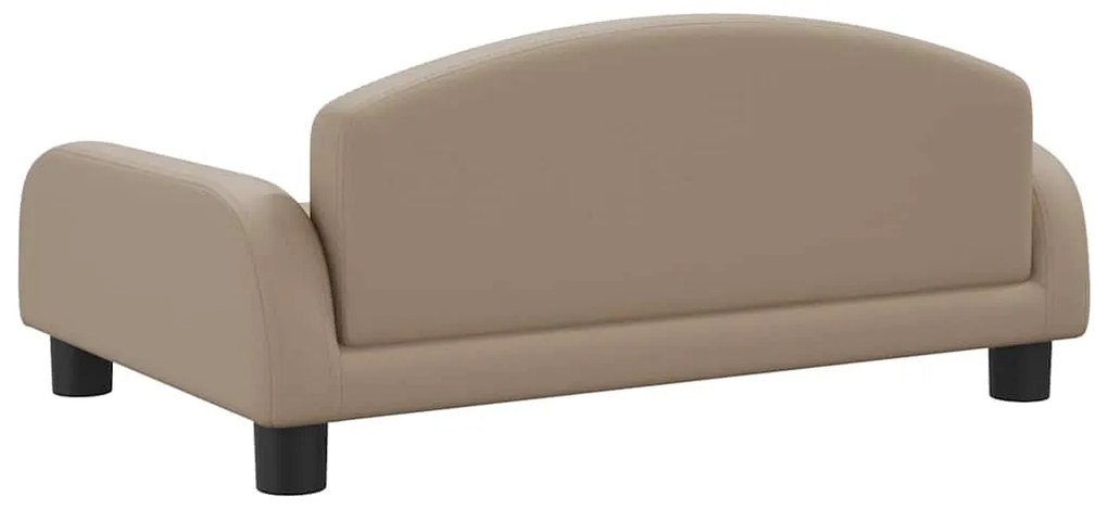 Cama para cães 70x45x30 cm couro artificial cappuccino