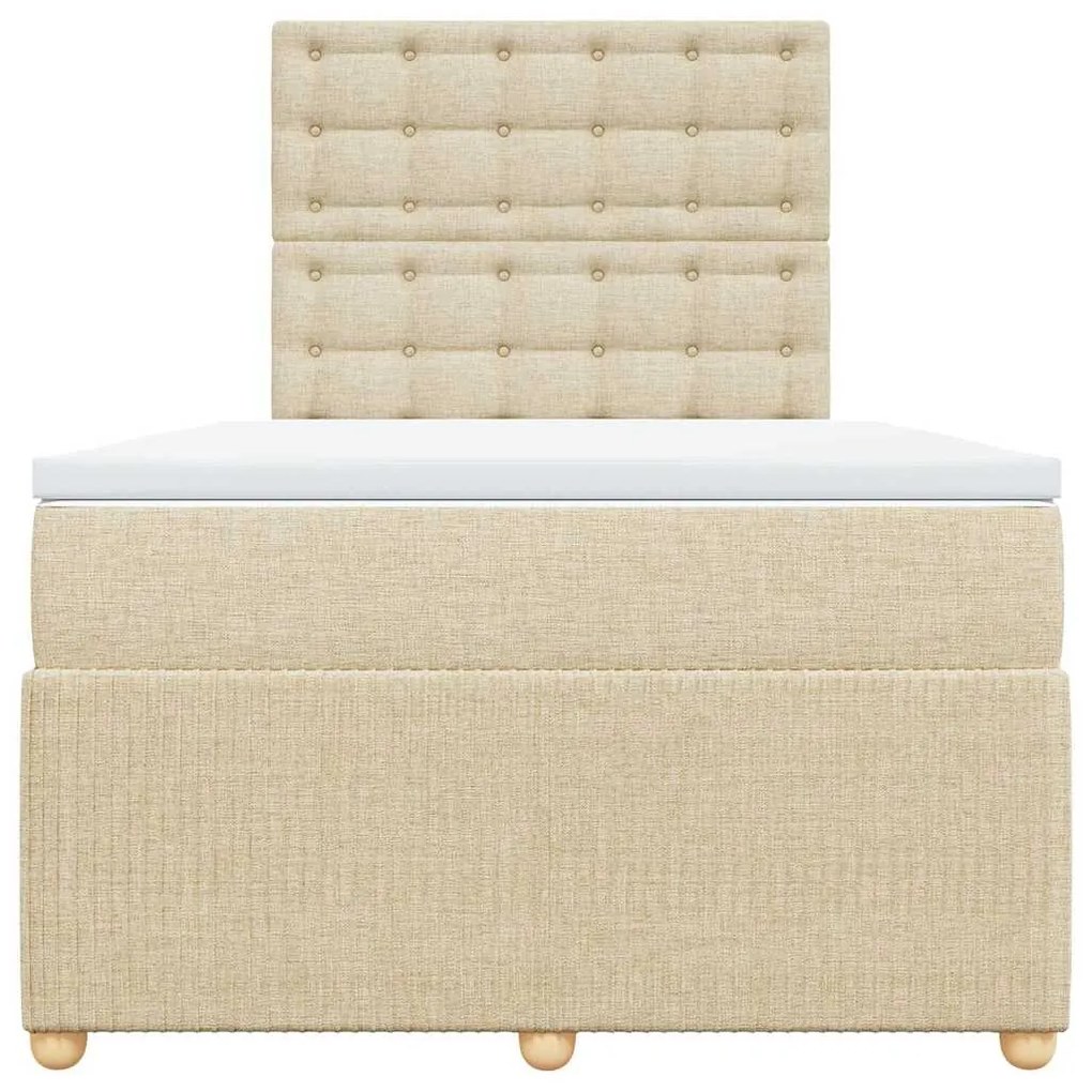 Cama com molas/colchão 120x200 cm tecido cor creme