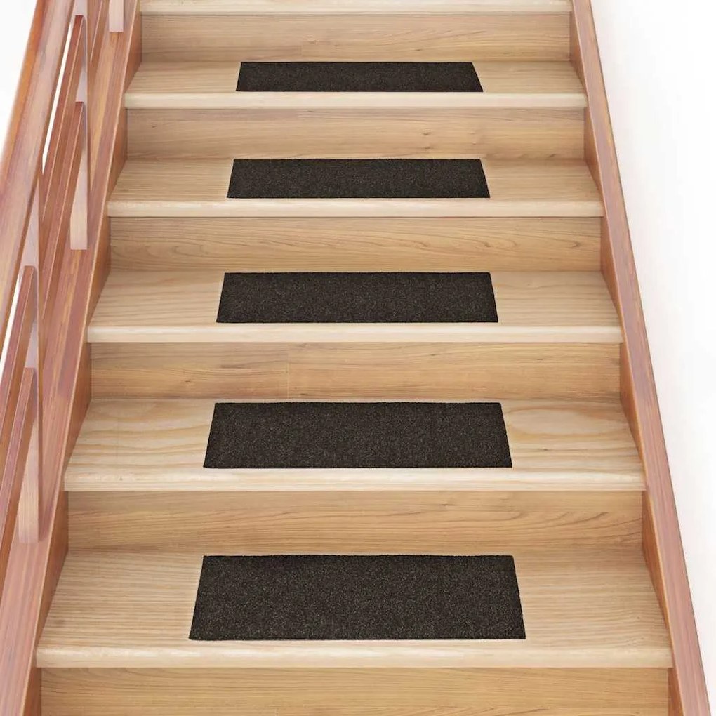 vidaXL Tapetes de escada adesivos 30 pcs 60x25 cm retangular