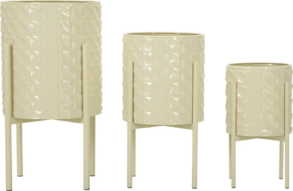 CONJUNTO DE 3 VASOS CREME Ø 36X56,5-30X48,5-24X37,5 CM (PLANTAS NÃO INCLUIDAS)