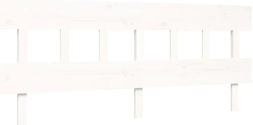 Estrutura de cama com cabeceira 200x200cm madeira maciça branco