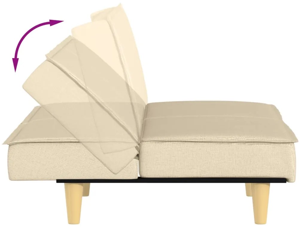 Sofá-cama tecido creme