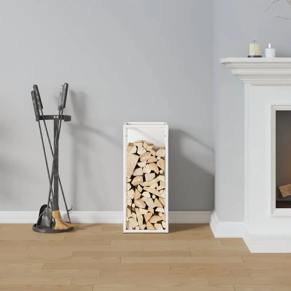 Suporte para lenha 25x25x60 cm aço laminado a frio branco