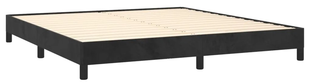 Estrutura de cama sem colchão 160x200 cm veludo preto