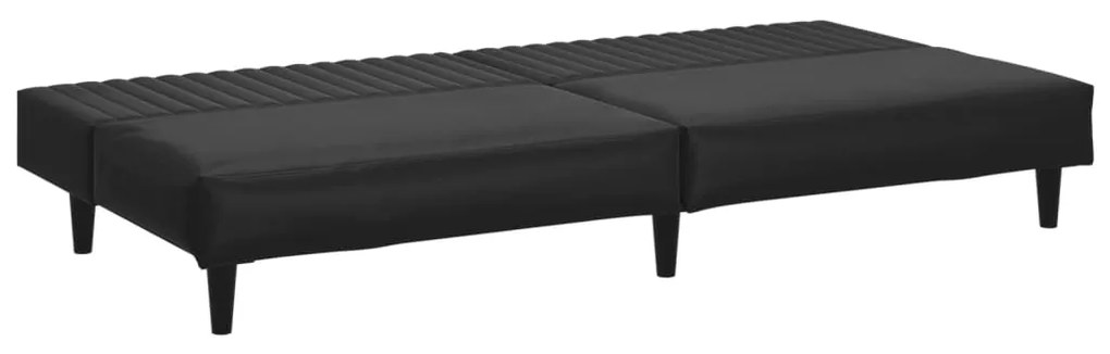 2 pcs conjunto de sofás couro artificial preto