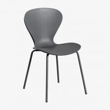 Stackable Dining Chair Uit Cinzento Escuro & Polipropileno Cinzento Escuro - Sklum