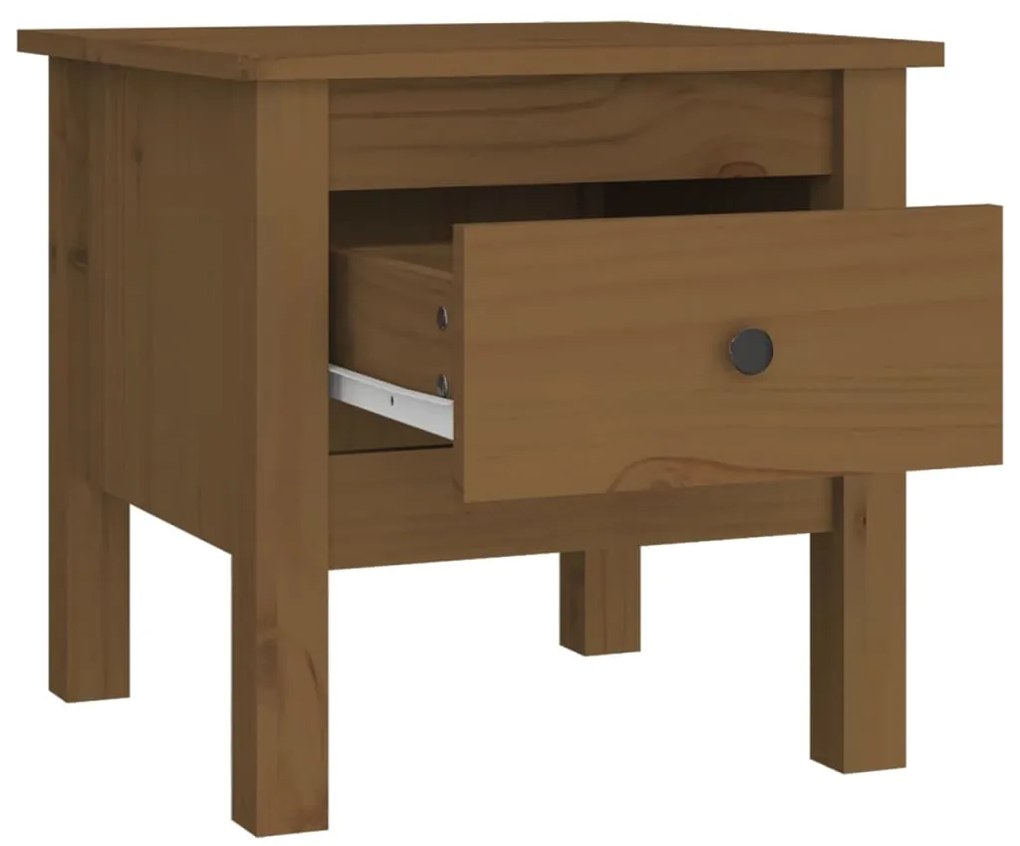Mesas de apoio 2 pcs 40x40x39 cm pinho maciço castanho mel