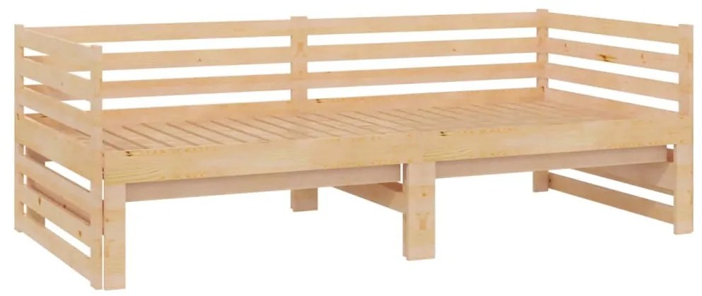 Sofá-cama de puxar 2x(90x200) cm madeira de pinho maciça
