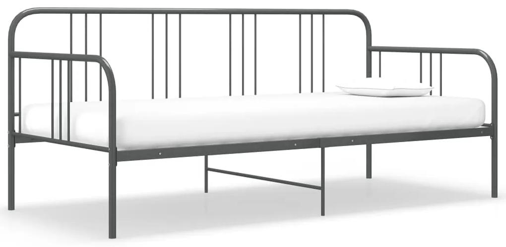 324751 vidaXL Sofá-cama 90x200 cm metal cinzento