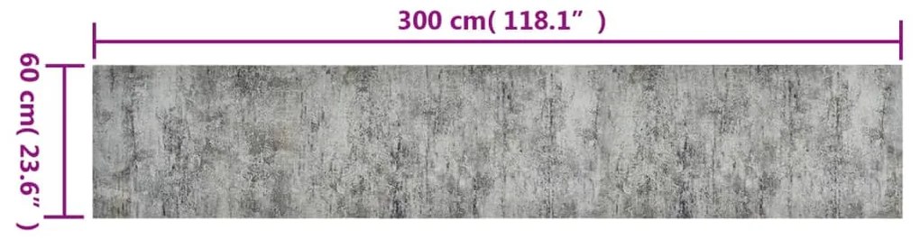 Tapete de cozinha lavável 60x300 cm veludo padrão betão