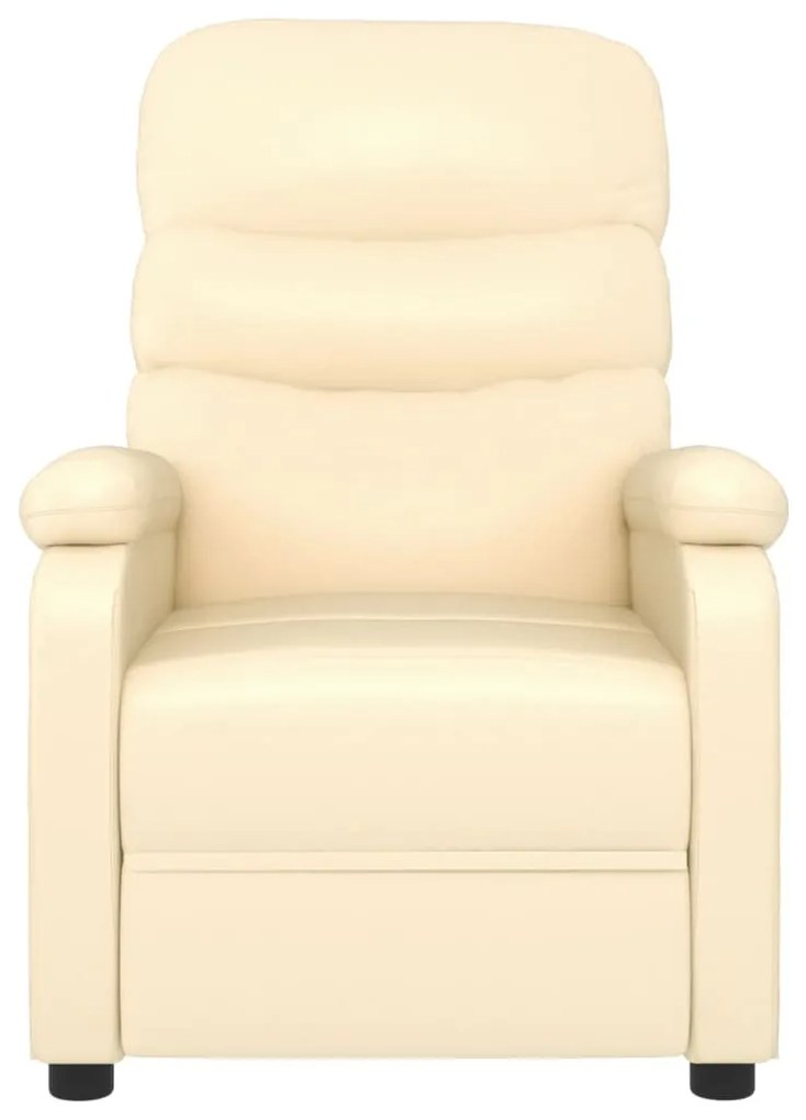 Poltrona reclinável couro artificial cor creme