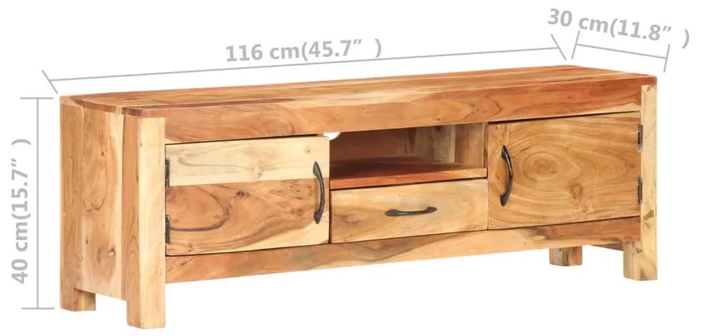 Móvel de TV 116x30x40 cm madeira de acácia maciça