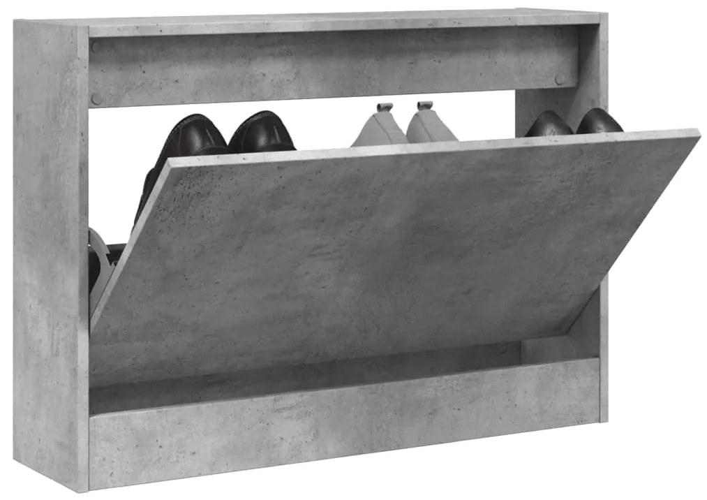 Sapateira 80x21x57 cm madeira processada cinzento cimento