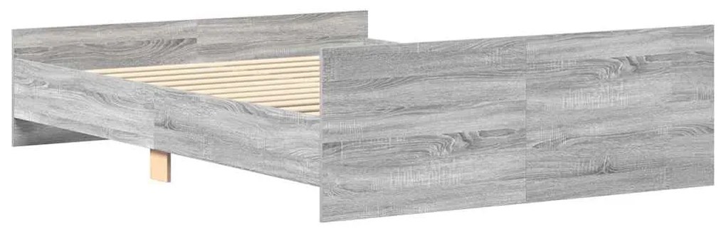 Estrutura cama c/ cabeceira e apoio pés 140x200 cm cinza sonoma