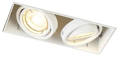Foco embutido branco GU10 giratório e inclinável sem moldura 2 luzes - Oneon Moderno