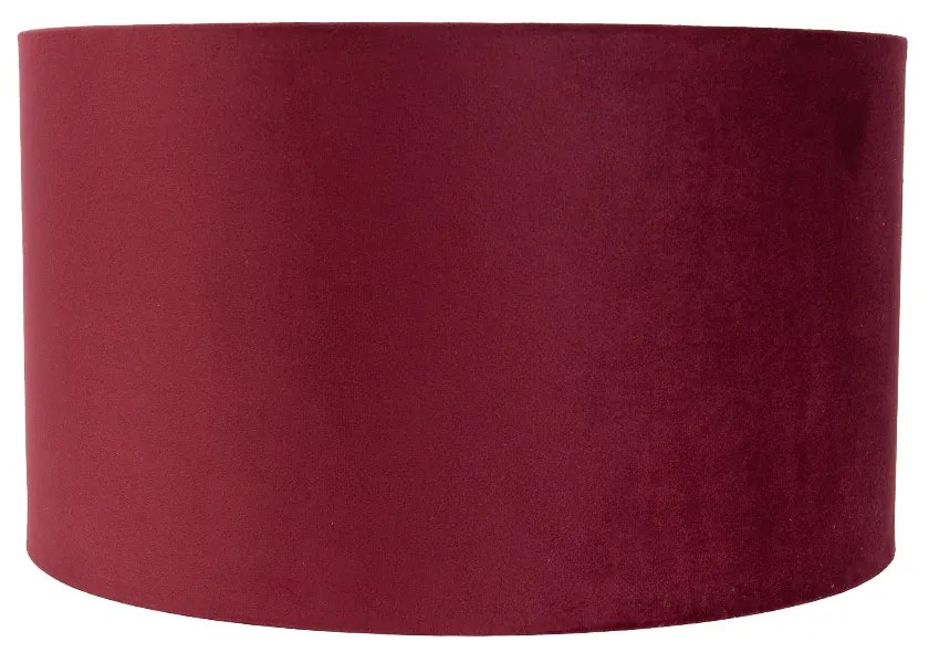 Abajur de Veludo Vermelho 35/35/20 com Interior Dourado