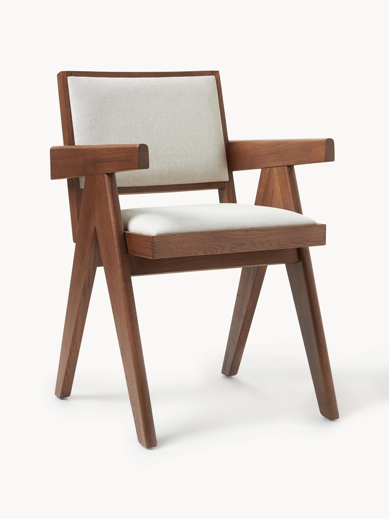 Cadeira de jantar estofada com braços Sissi