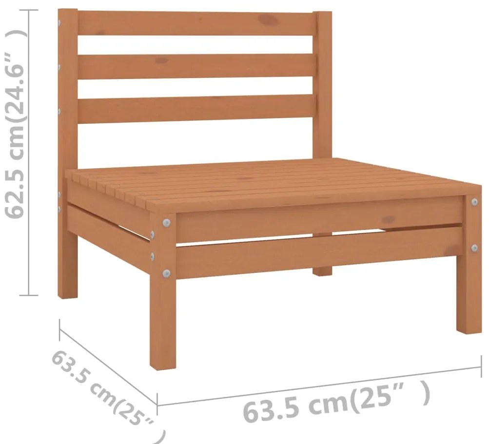 12 pcs conjunto lounge de jardim pinho maciço castanho mel