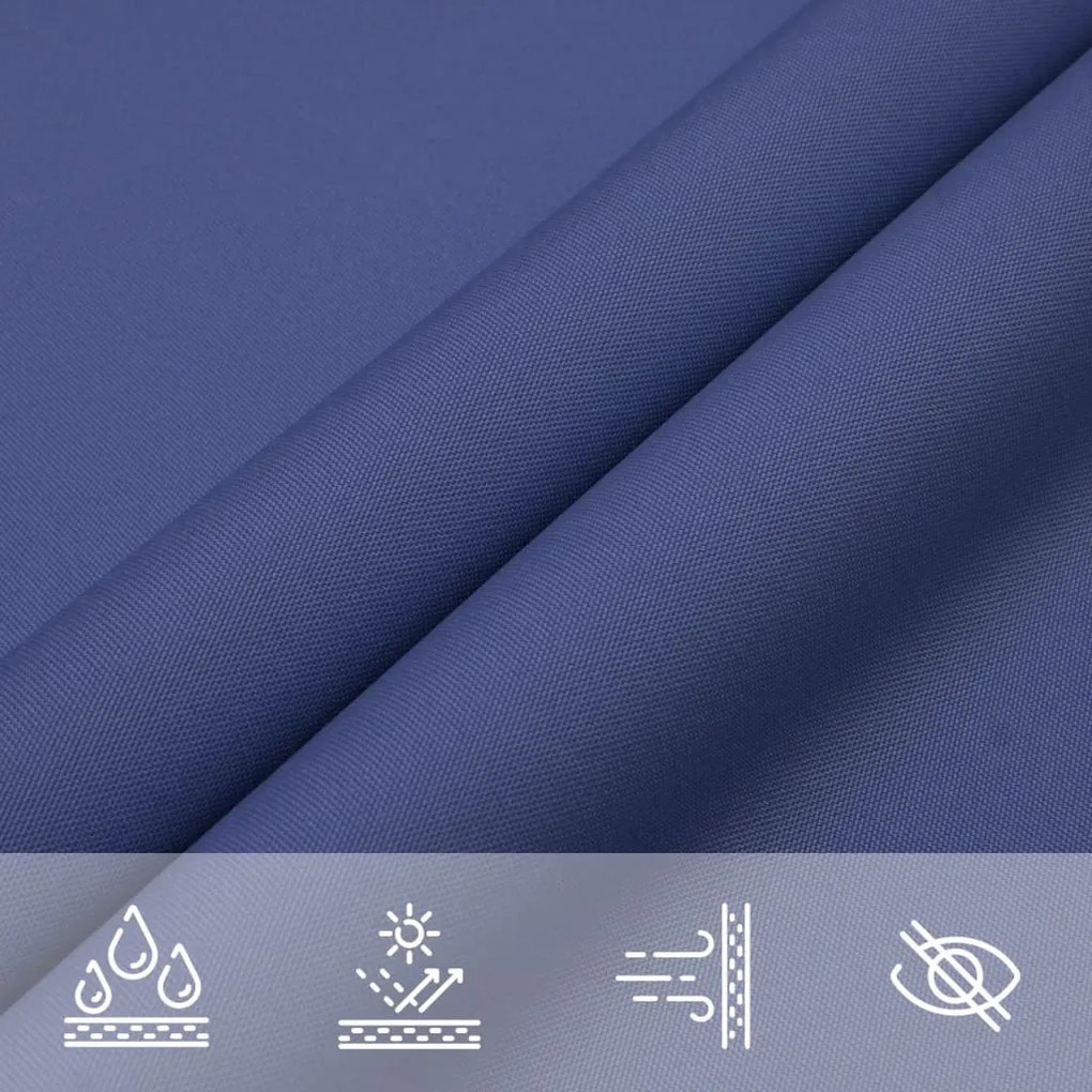 Para-sol estilo vela tecido oxford triangular 5x5x5 m azul