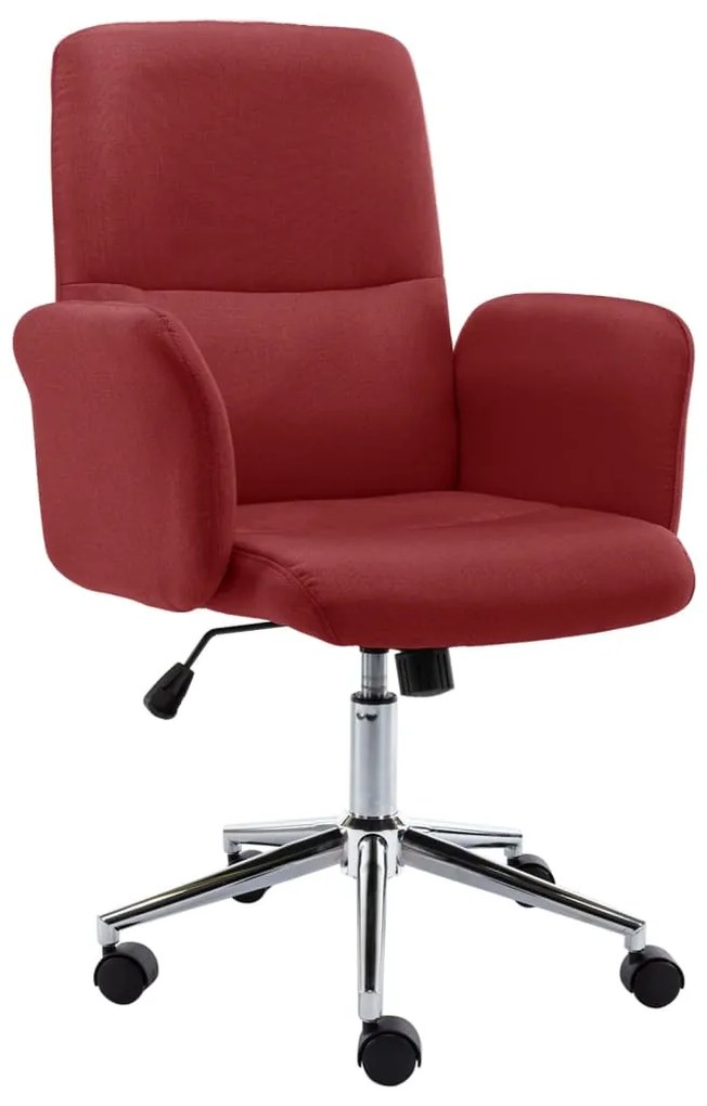 vidaXL Cadeira de escritório tecido vermelho tinto