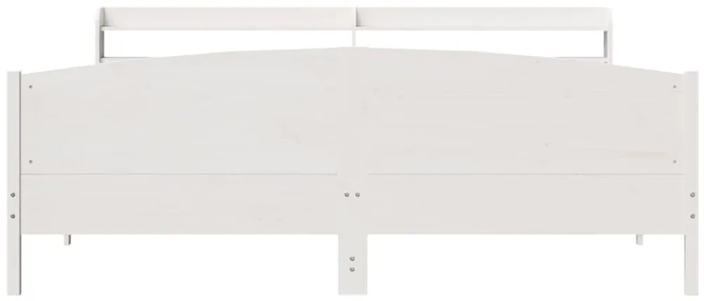 Cama sem colchão 200x200 cm madeira de pinho maciça branco