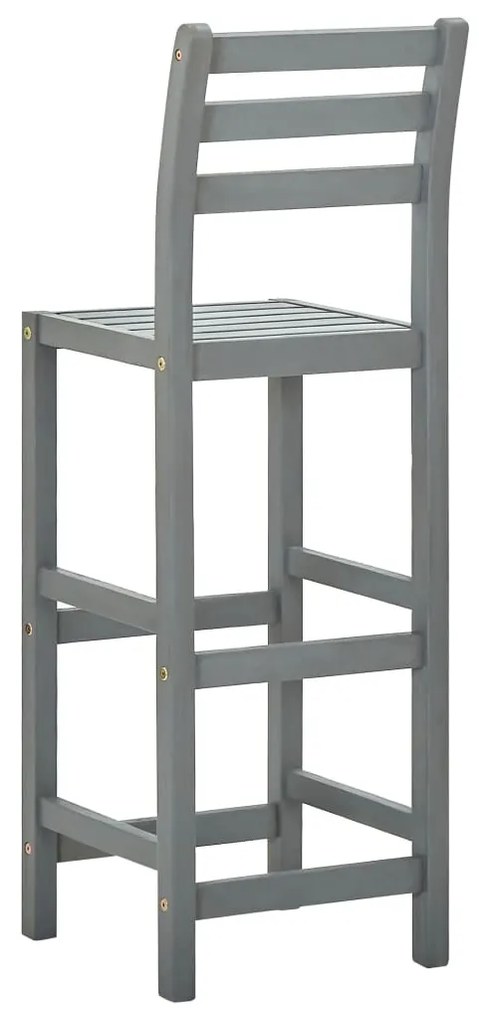 Bancos de bar 4 pcs madeira de acácia maciça cinzento