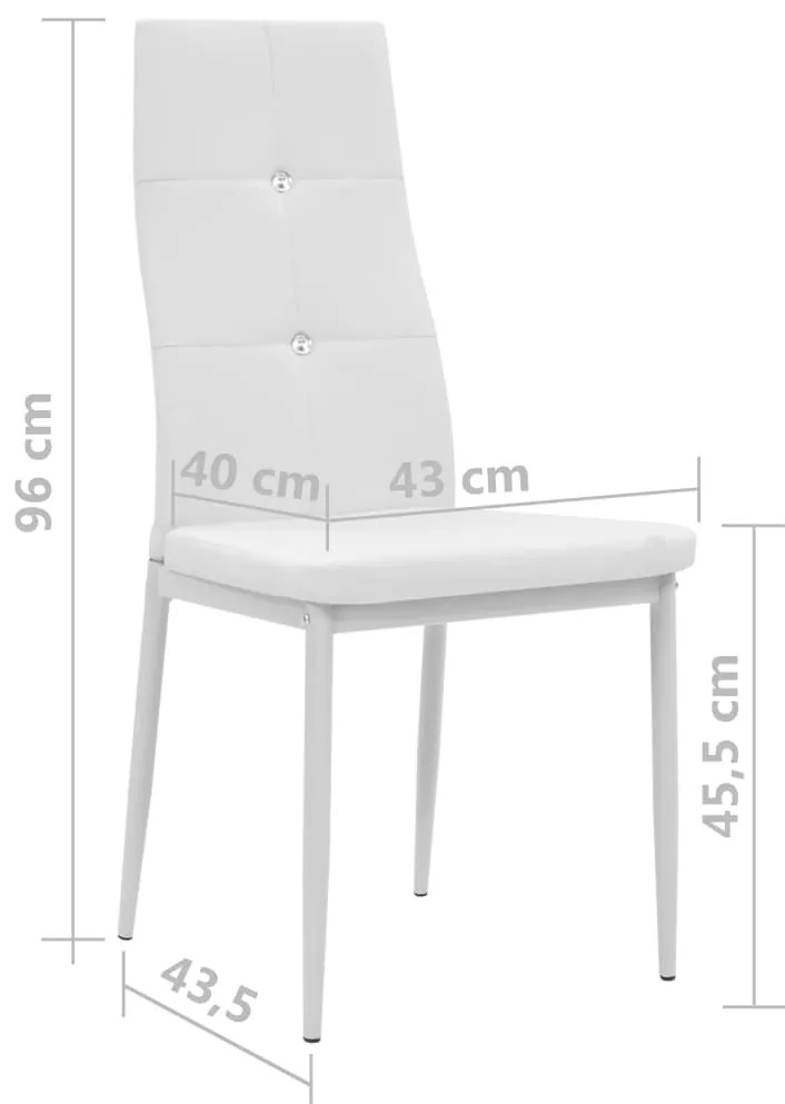 Cadeiras de jantar 2 pcs couro artificial branco