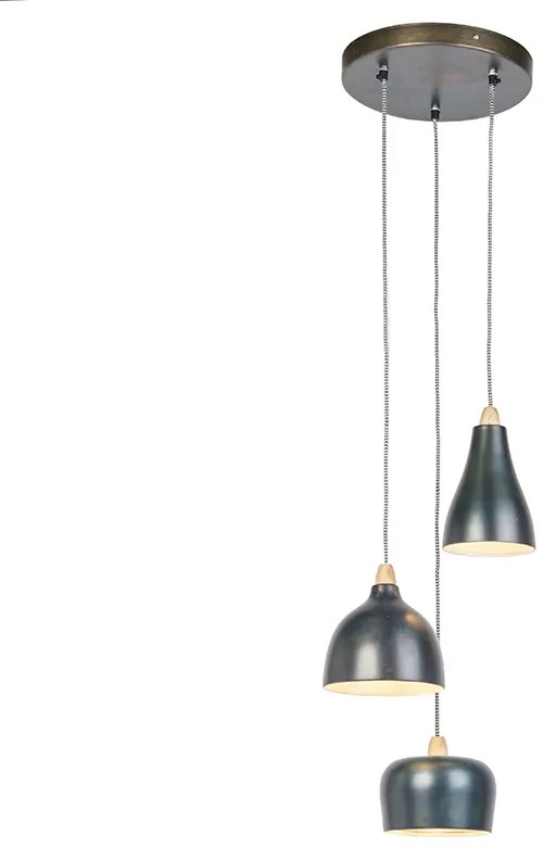 Candeeiro suspenso zinco 3-luzes - VIDYA Design