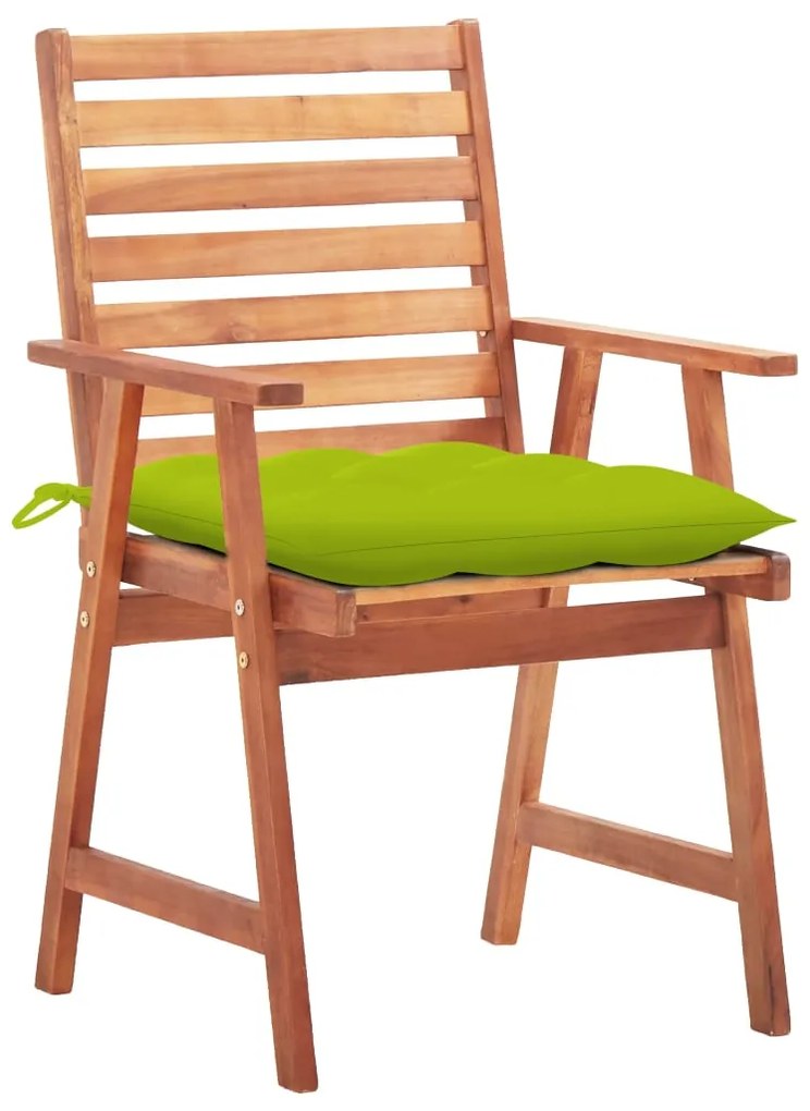 Cadeiras de jantar p/ jardim 3 pcs c/ almofadões acácia maciça