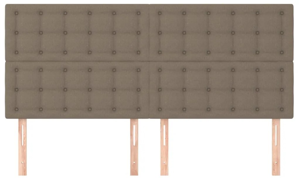 Cabeceira cama 4 pcs tecido 90x5x78/88 cm cinzento-acastanhado