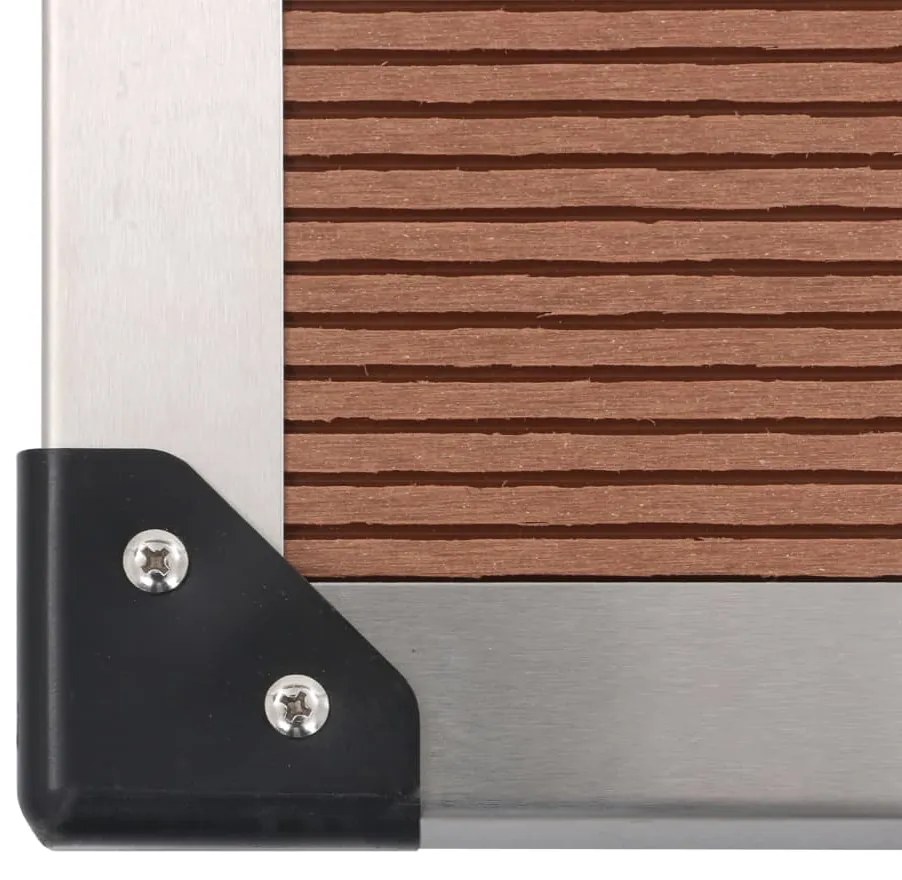 Base chuveiro p/ exterior 80x62 cm WPC aço inoxidável castanho