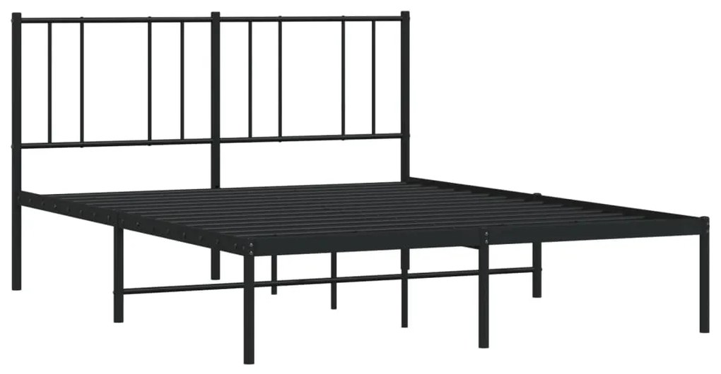 Estrutura de cama com cabeceira 160x200 cm metal preto