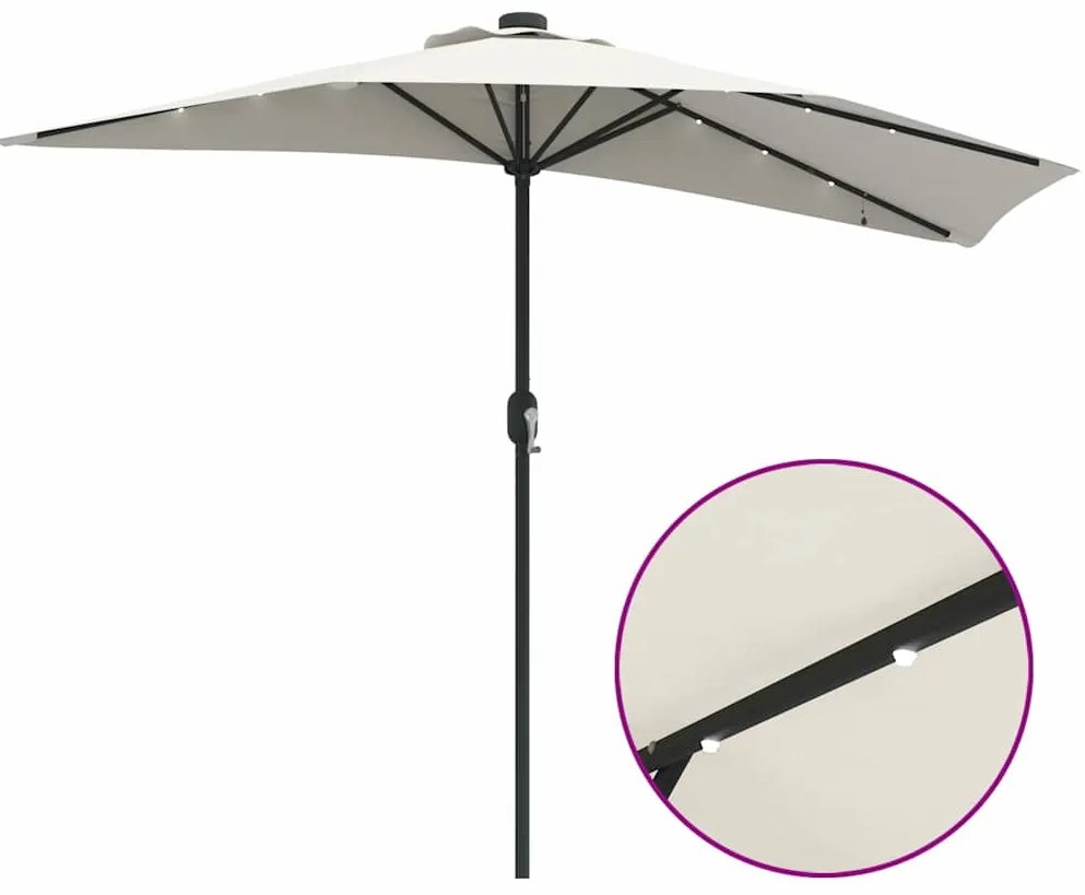 Parasol de Jardim Meio Areia Largo Alumínio