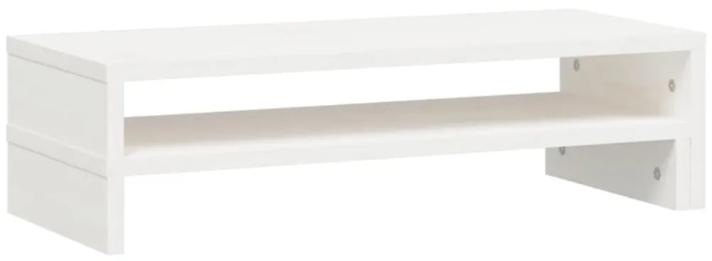 Suporte para monitor (52-101)x22x14 cm pinho maciço branco