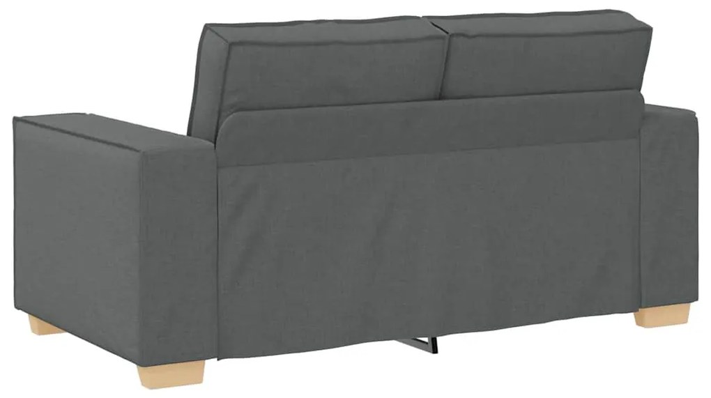Conjunto de Sofá de 3 Peças com Almofadas em Tecido Cinza Escuro