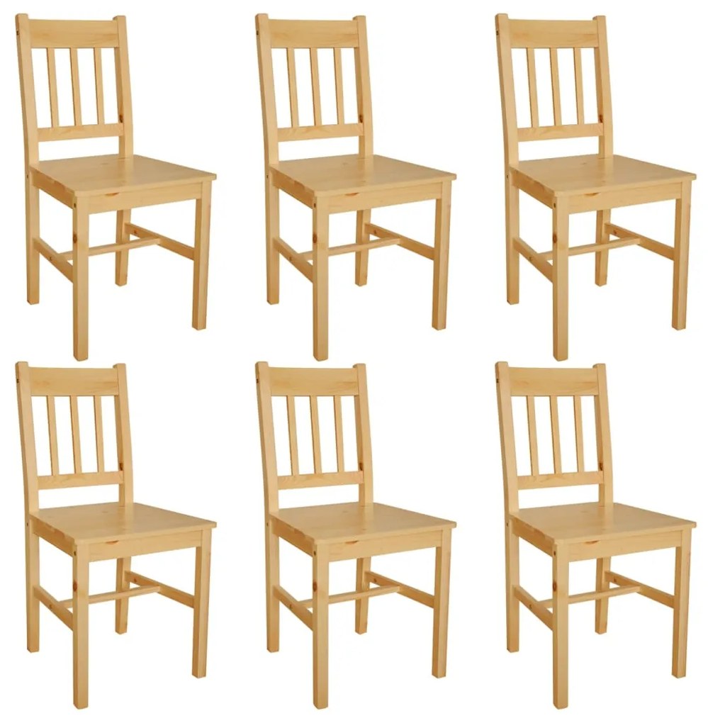 vidaXL Cadeiras de jantar 6 pcs madeira de pinho