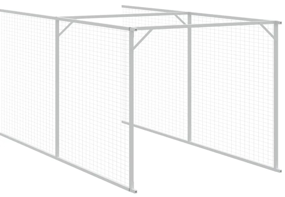 Casota p/ cães c/ parque 110x405x110 cm aço galvaniz. antracite