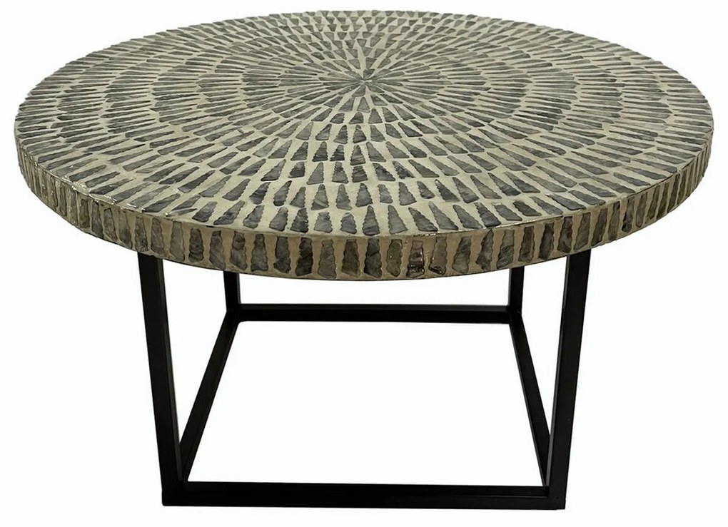 Mesa de Apoio Dkd Home Decor Madrepérola Ferro Moderno (60 X 60 X 40 cm)