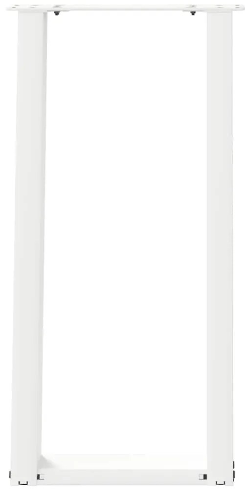 Pernas mesa console 2 pcs forma de U 28x(72-73)cm aço branco