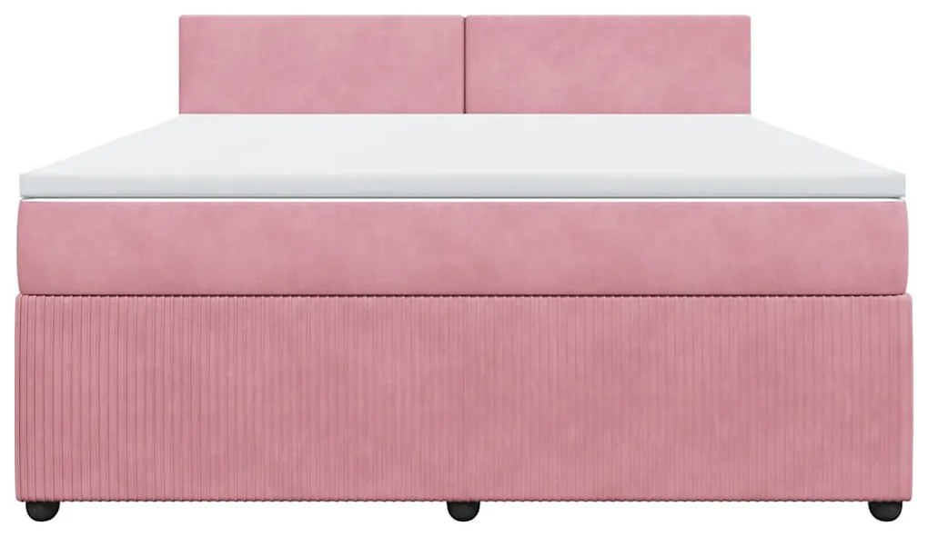 Cama com molas/colchão 180x200 cm veludo rosa