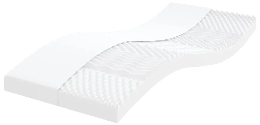 356350 vidaXL Colchão de espuma 90x190 cm 7 zonas dureza 20 ILD branco