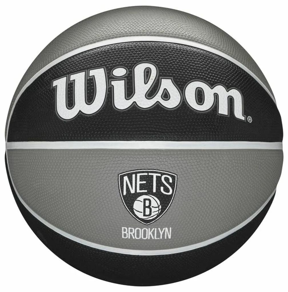 Bola de Basquetebol Wilson Nba Team Tribute Brooklyn Nets Preto Borracha natural Tamanho único 7