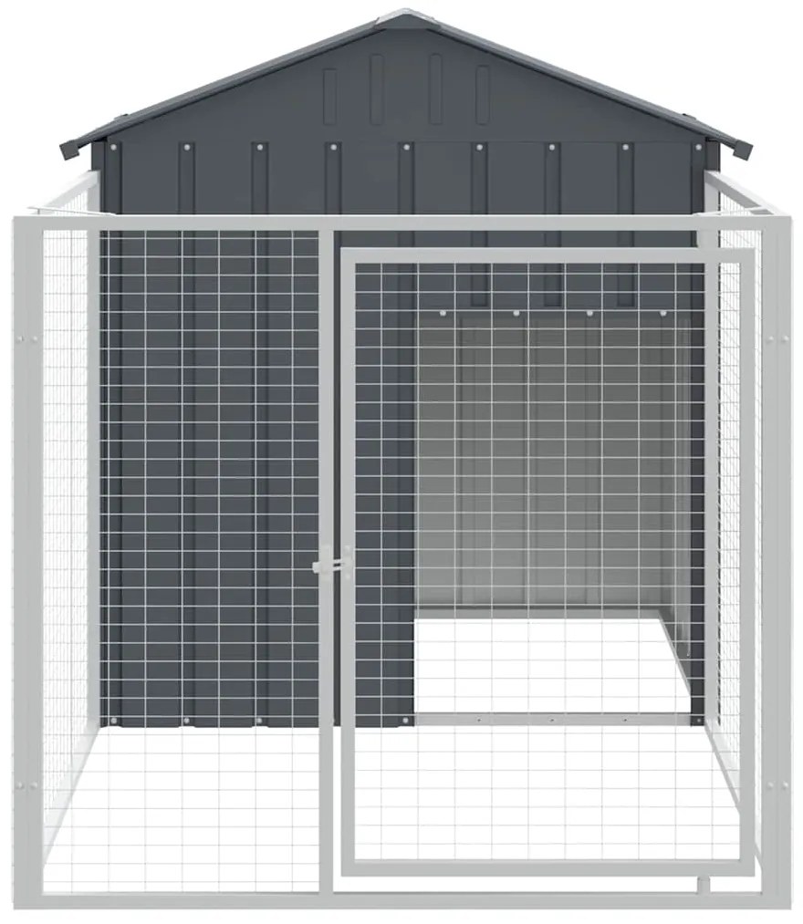 Casota para cães com parque aço galvanizado antracite